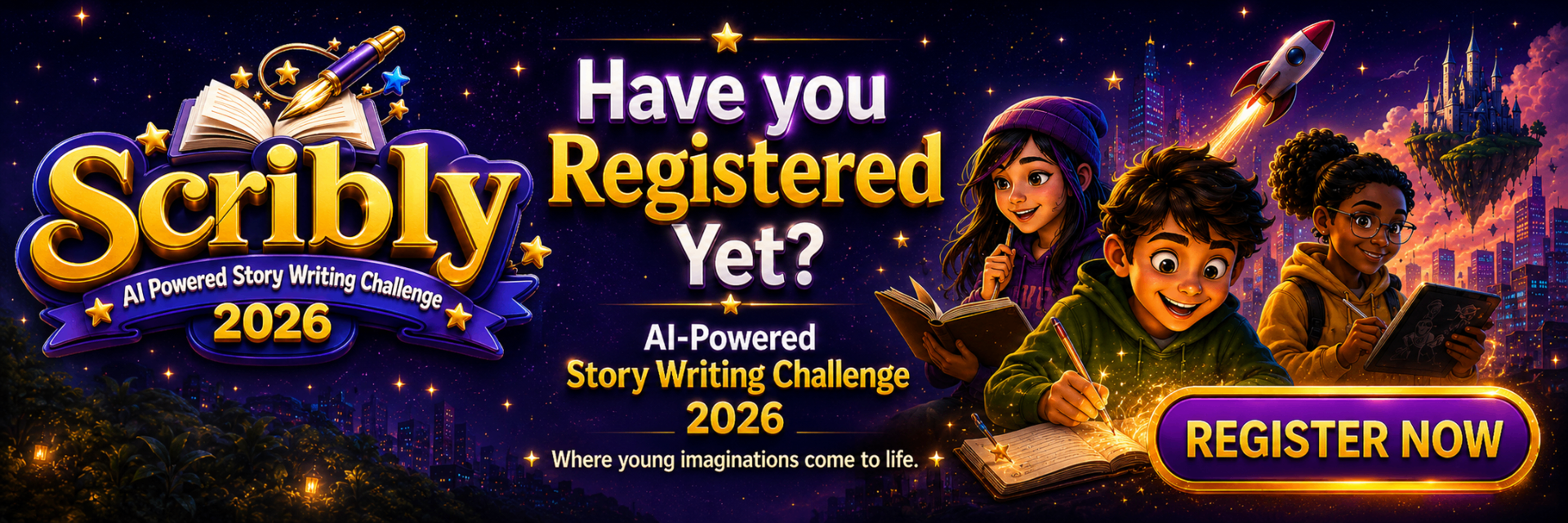 Scribly — AI Powered Story Writing Challenge 2026. Register now.