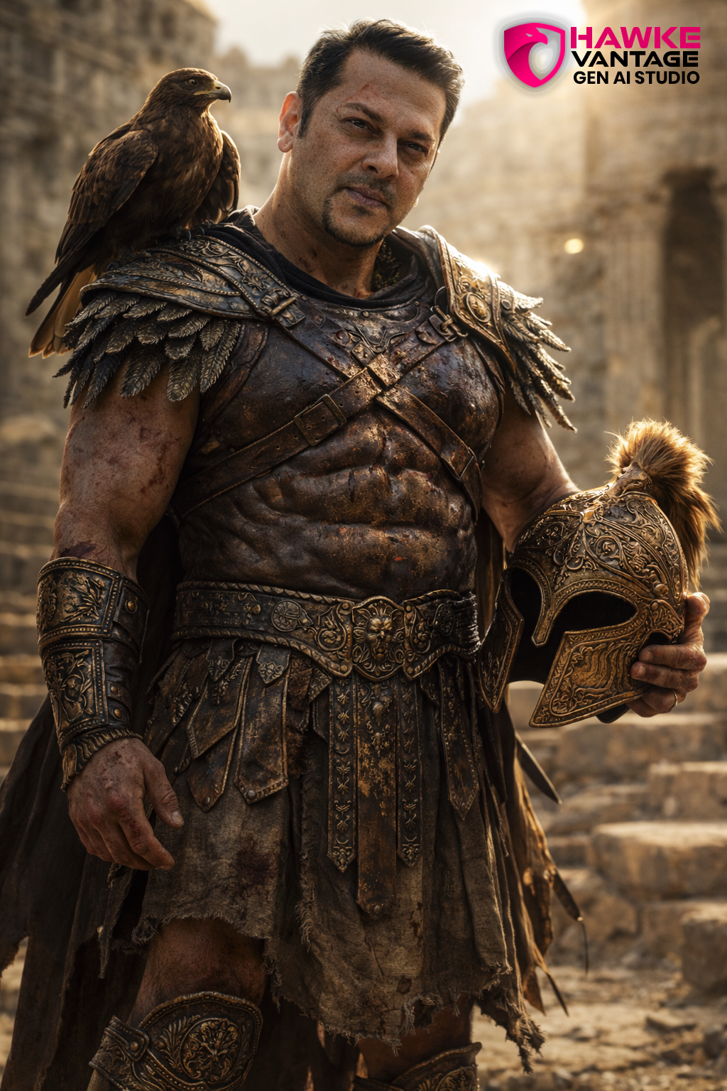 Hawke Vantage gladiator-style AI artwork