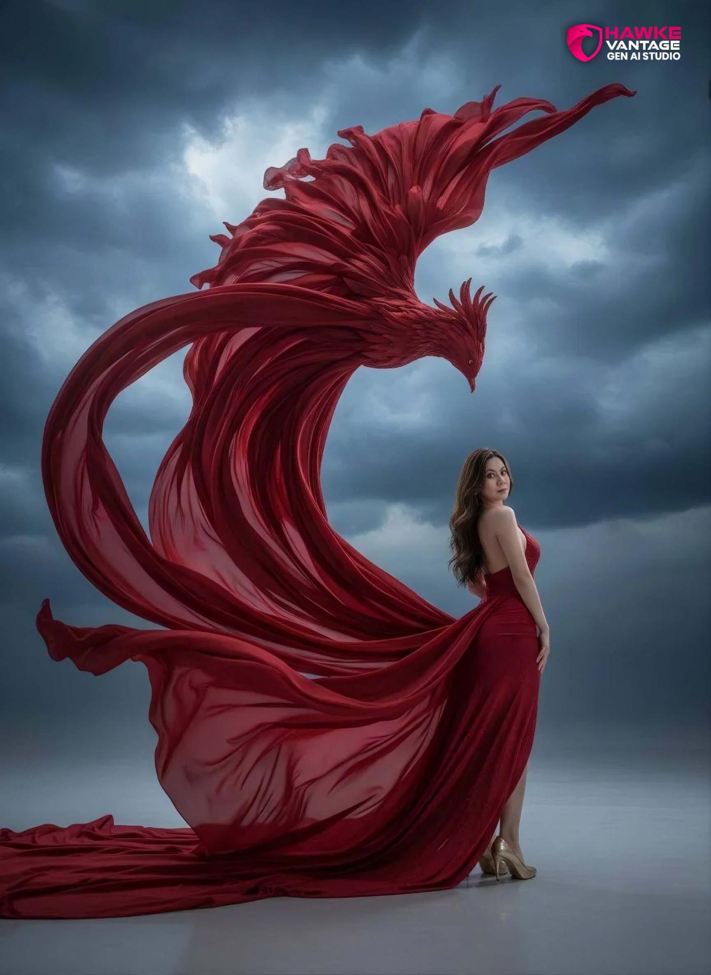 Hawke Vantage phoenix-inspired AI artwork