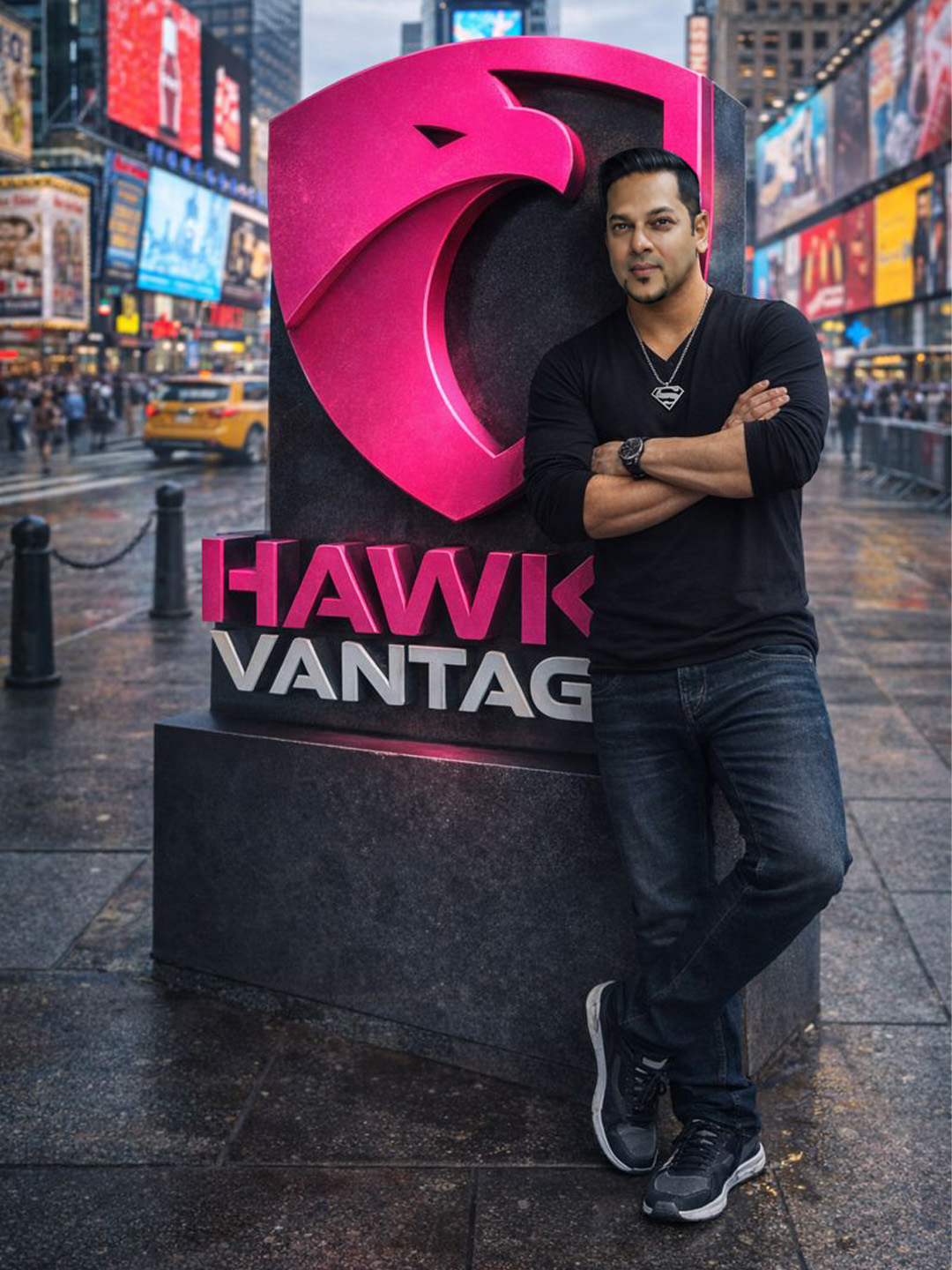 Hawke Vantage Times Square AI artwork