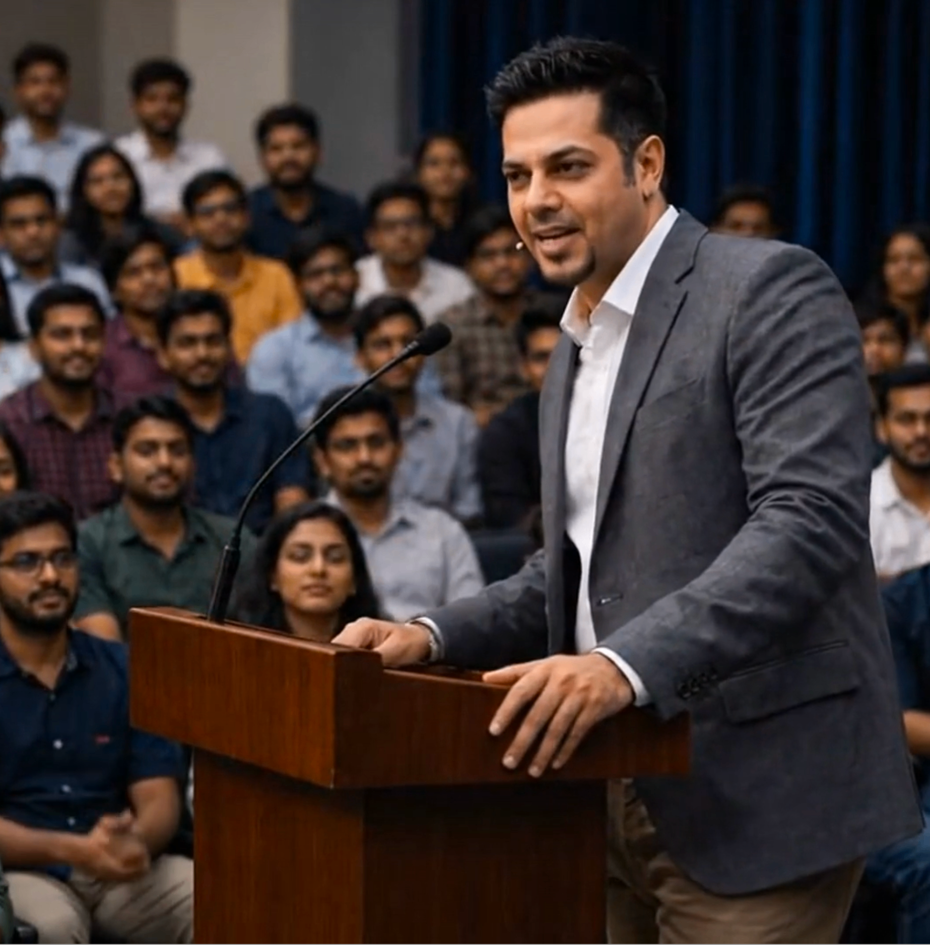 Josseph John speaking at a conference